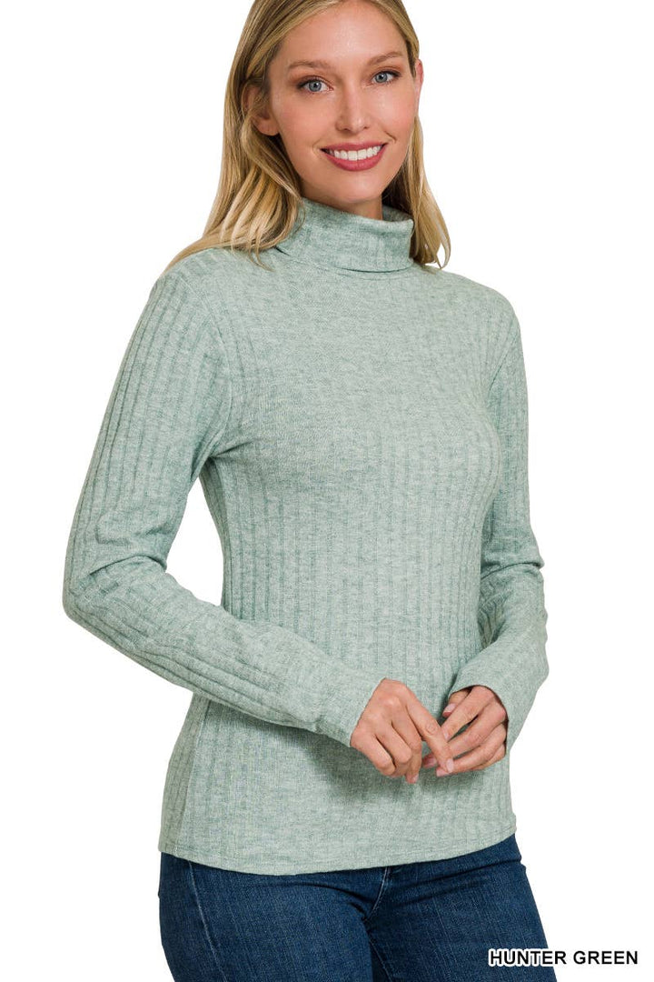 Lightweight Ribbed Turtleneck – in 3 colors – Lavender, Light Teal & Fuchsia