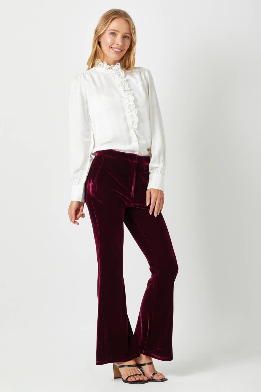 Career Goals Lace-Trim Blouse