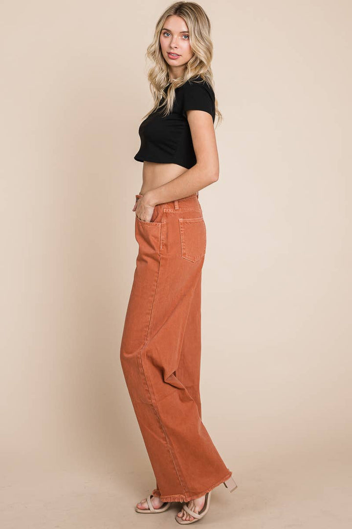 Wide Leg Jeans in Baked Clay