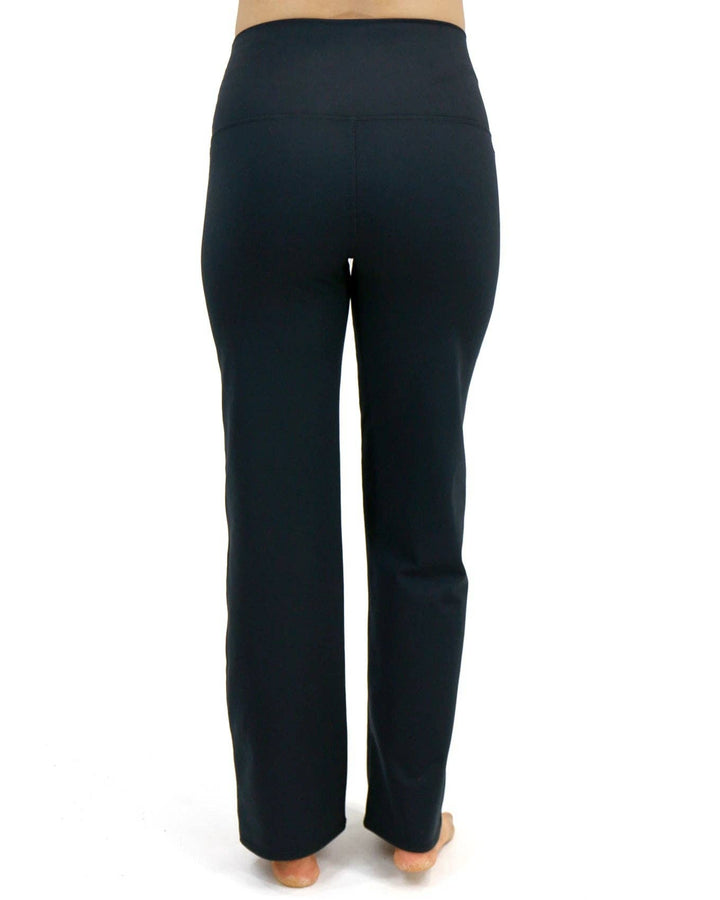 Fleece Lined Straight Leg Lounge Pants in Black