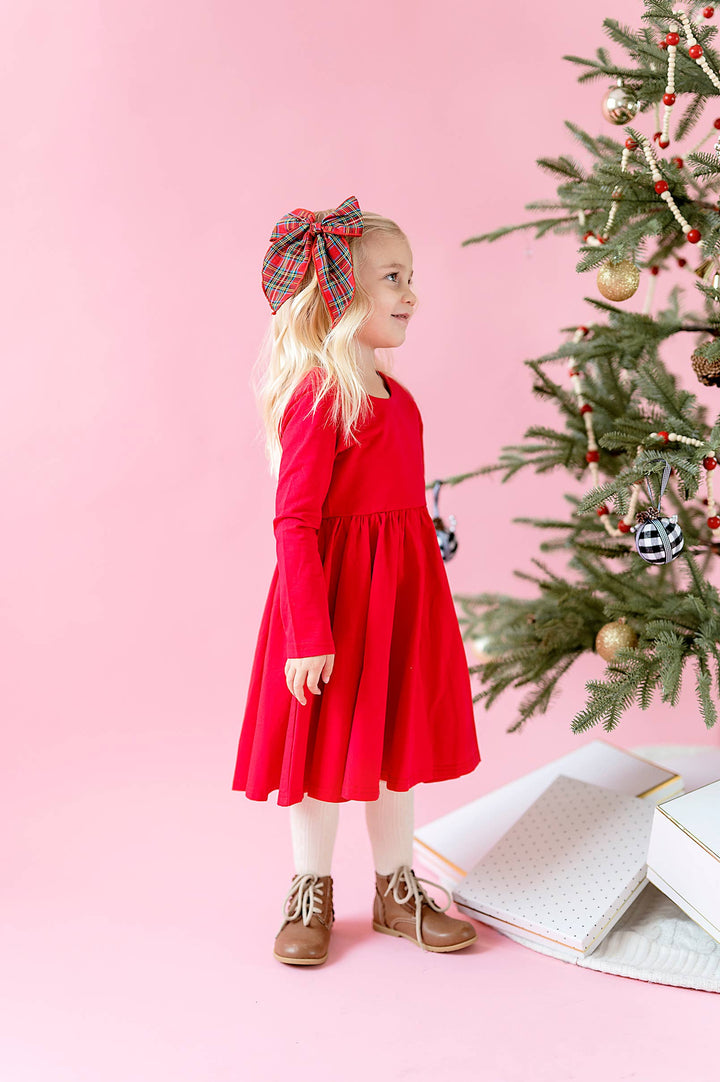 Toddler Gwendolyn Twirl Dress in Scarlet 