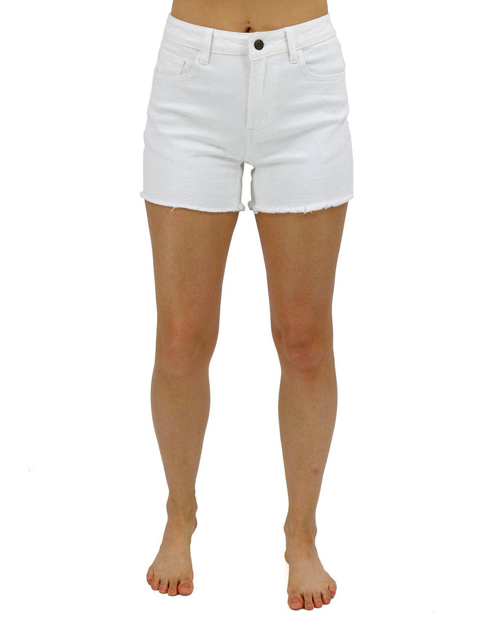 Casual Colored Denim Shorts in White