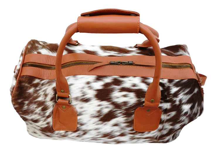 Cowhide Leather Weekender Duffel Carry On Bag