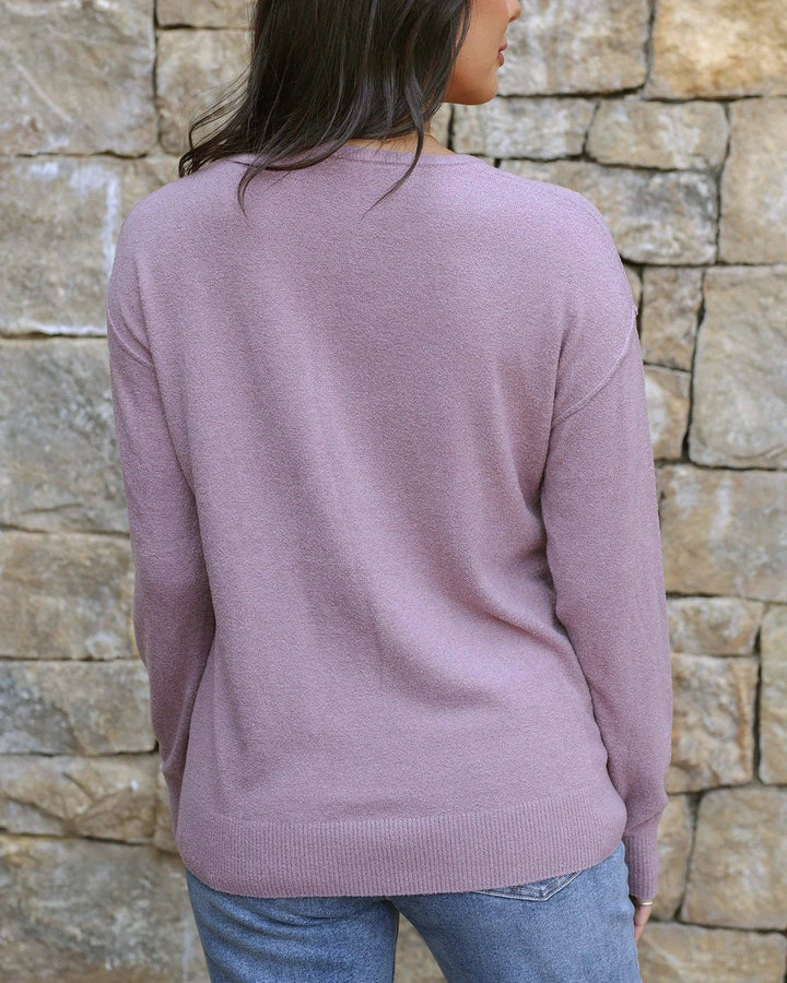 Micro Bambü Lightweight Sweater in Dusty Mauve