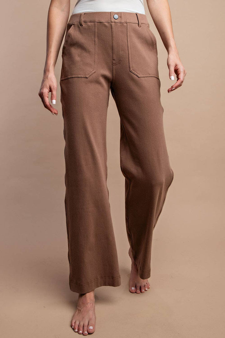 RAE MODE COTTON STRETCH TWILL WIDE PANTS - 2 COLORS