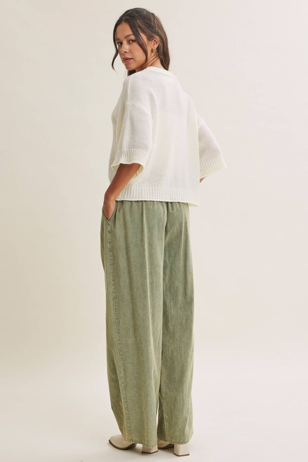 Easy Does It Mineral Wash Wide-Leg Pants - Vintage Camel