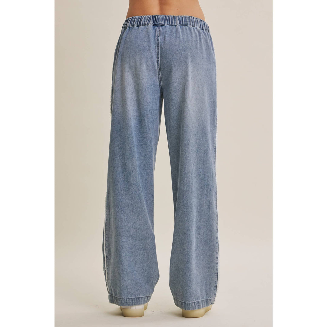 Easy Street Mineral-Wash Denim Track Pants