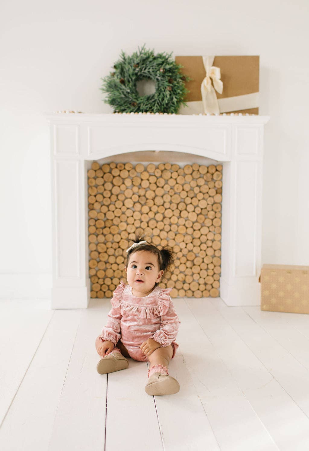 Hayley Romper in Crushed Blush Velvet