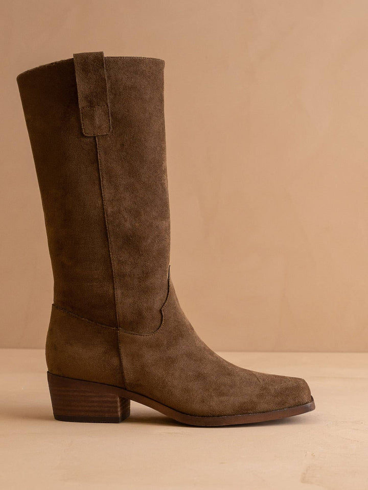 The Harrison | Brown Premium Faux Leather Slouch Fall Boot