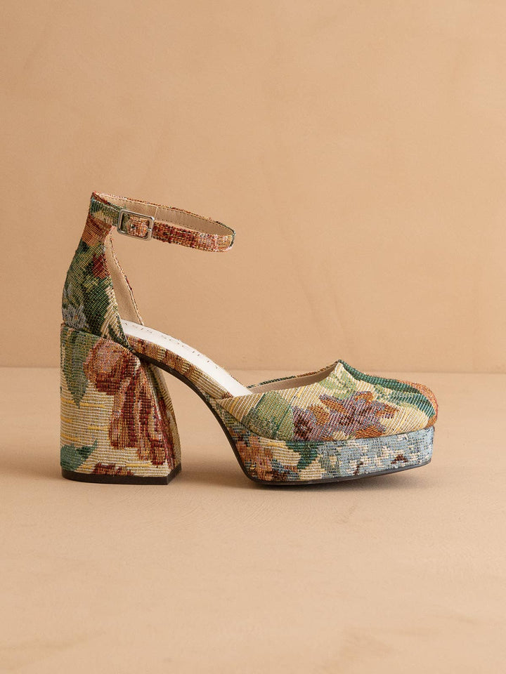 The Oslo | Tapestry Chunky Platform Mary Janes