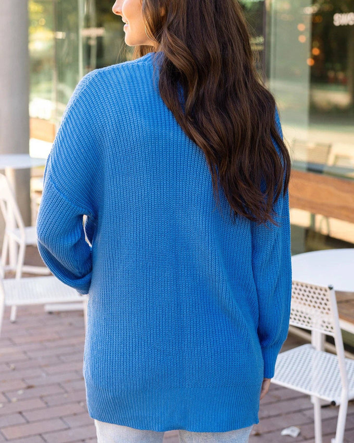 Oversized Comfy Knit Cardigan in Blue