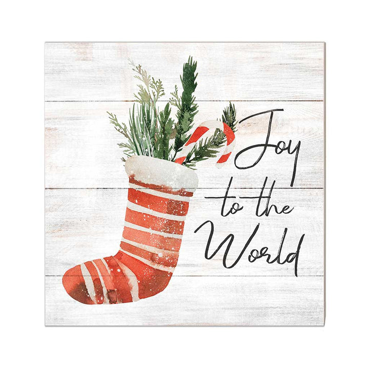 10x10 Joy to World Stocking Sign Christmas Decor