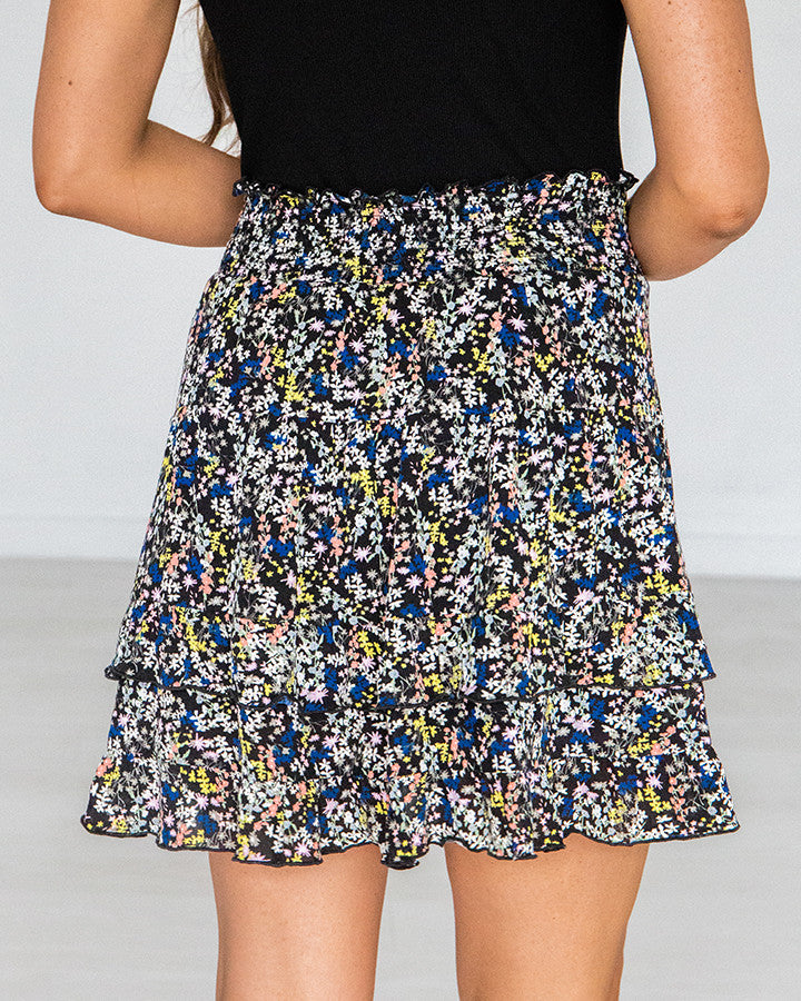 Grace and Lace- Ditsy Print Skirt - Black Ditsy