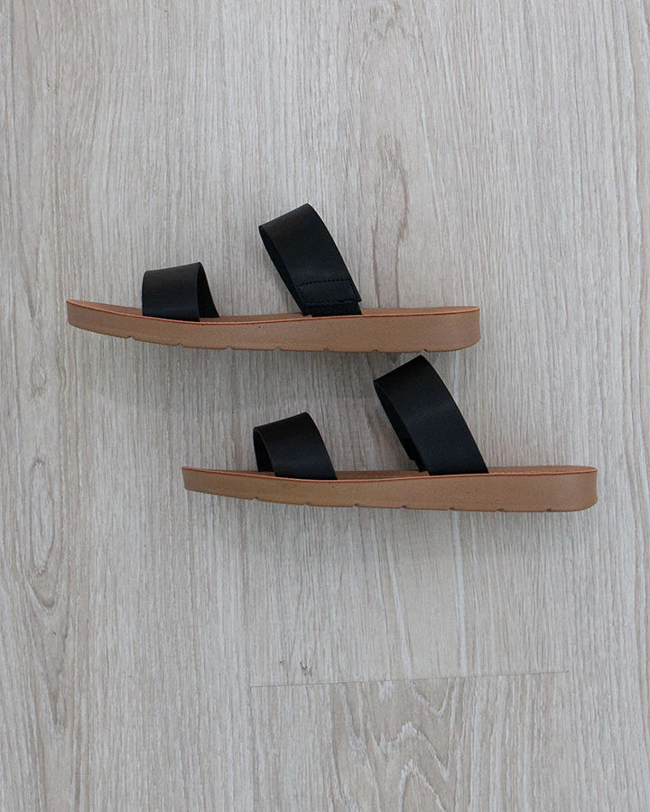 Grace and Lace Double Strap Slides - Black