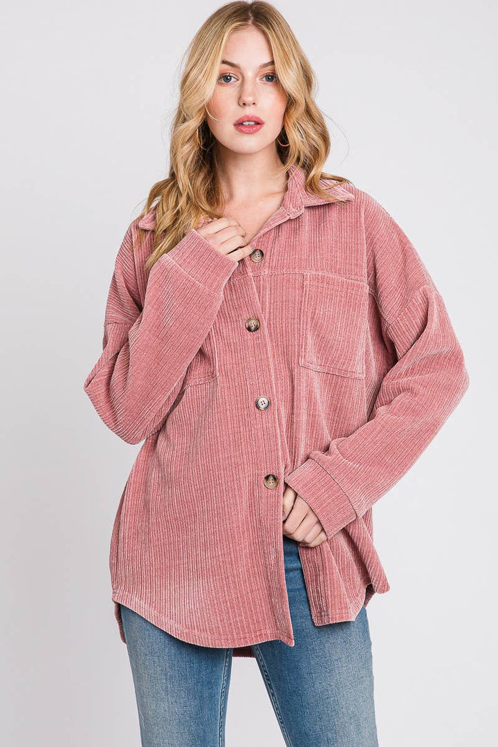 Soft Shirt Tail Shacket