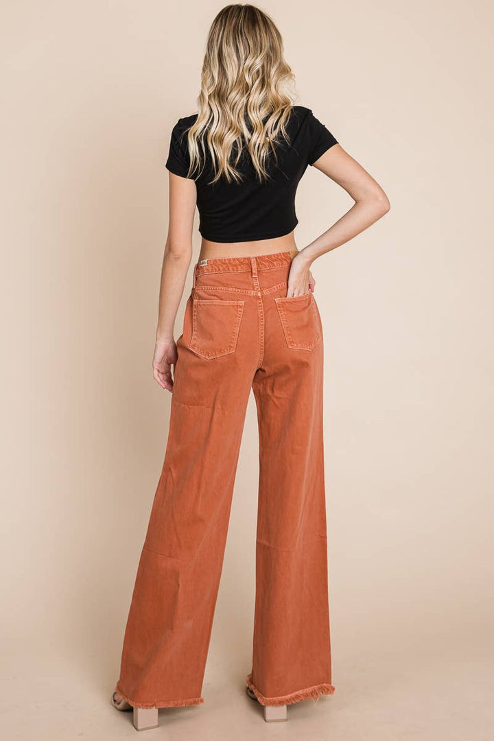 Wide Leg Jeans in Baked Clay