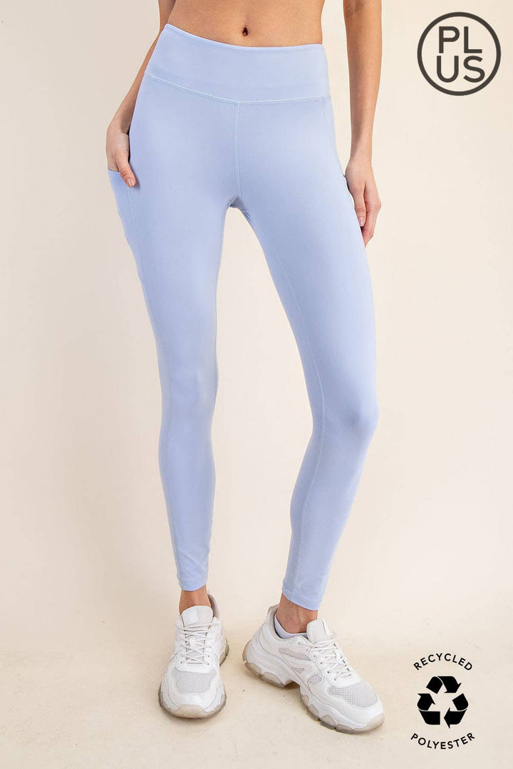 RAE MODE PLUS SIZE BUTTER BASIC LEGGING WITH POCKETS - CODE BLUE