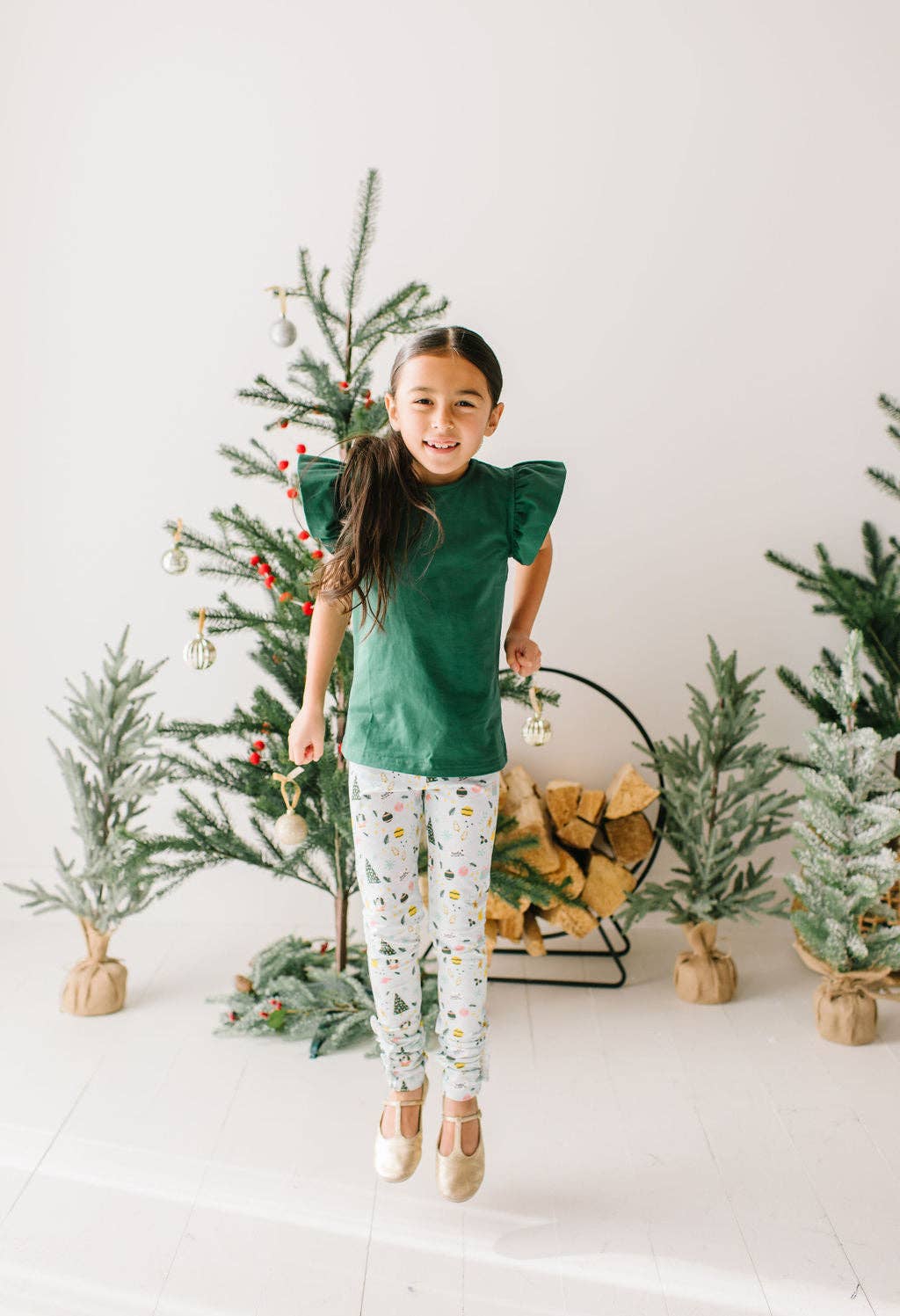 Toddler & Girls' Flutter Tee in Evergreen