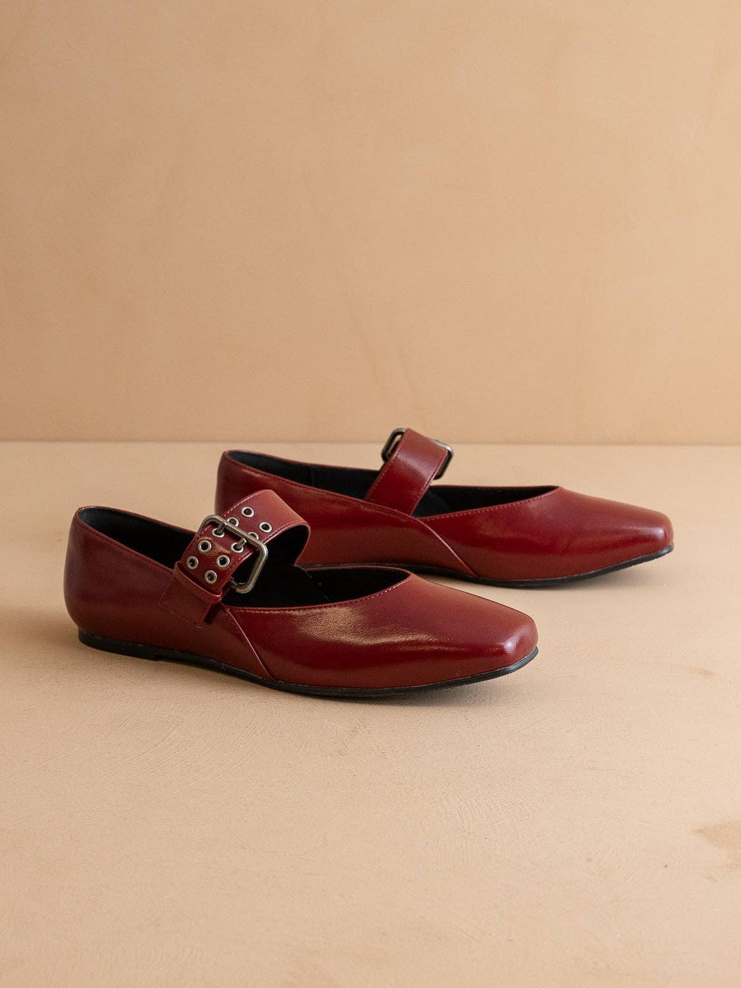 The Soho | Wine Ballet Flat with Buckle