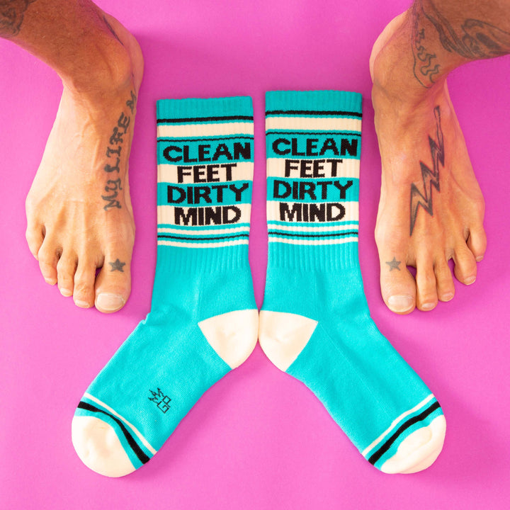 Clean Feet Dirty Mind Gym Crew Socks