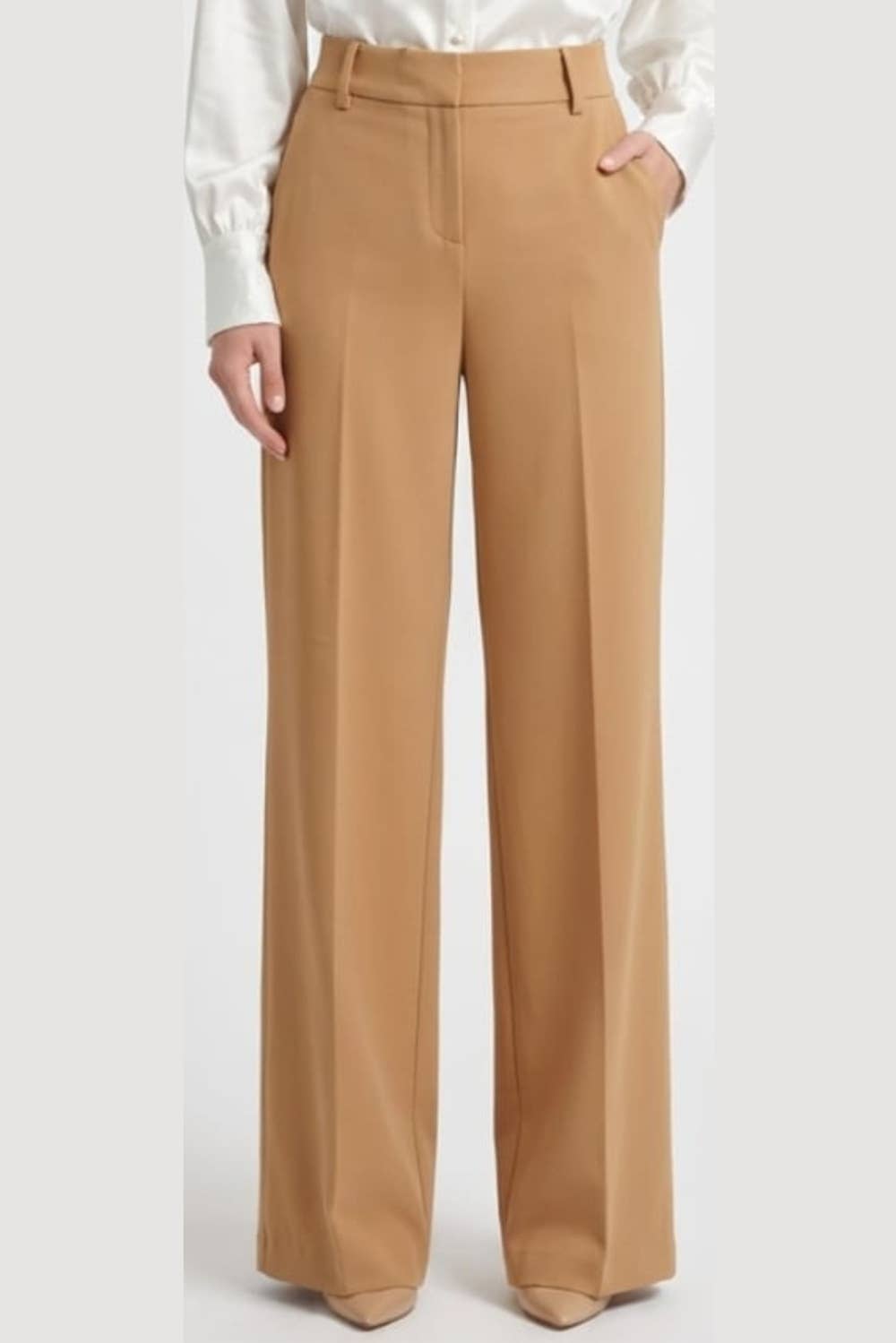 Zac & Rachel Wide Leg Belted Pants - Tobacco Brown
