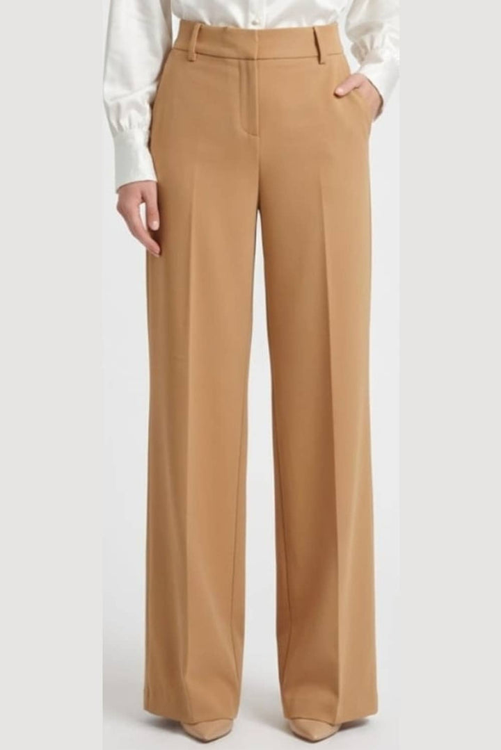 Zac & Rachel Wide Leg Belted Pants - Tobacco Brown