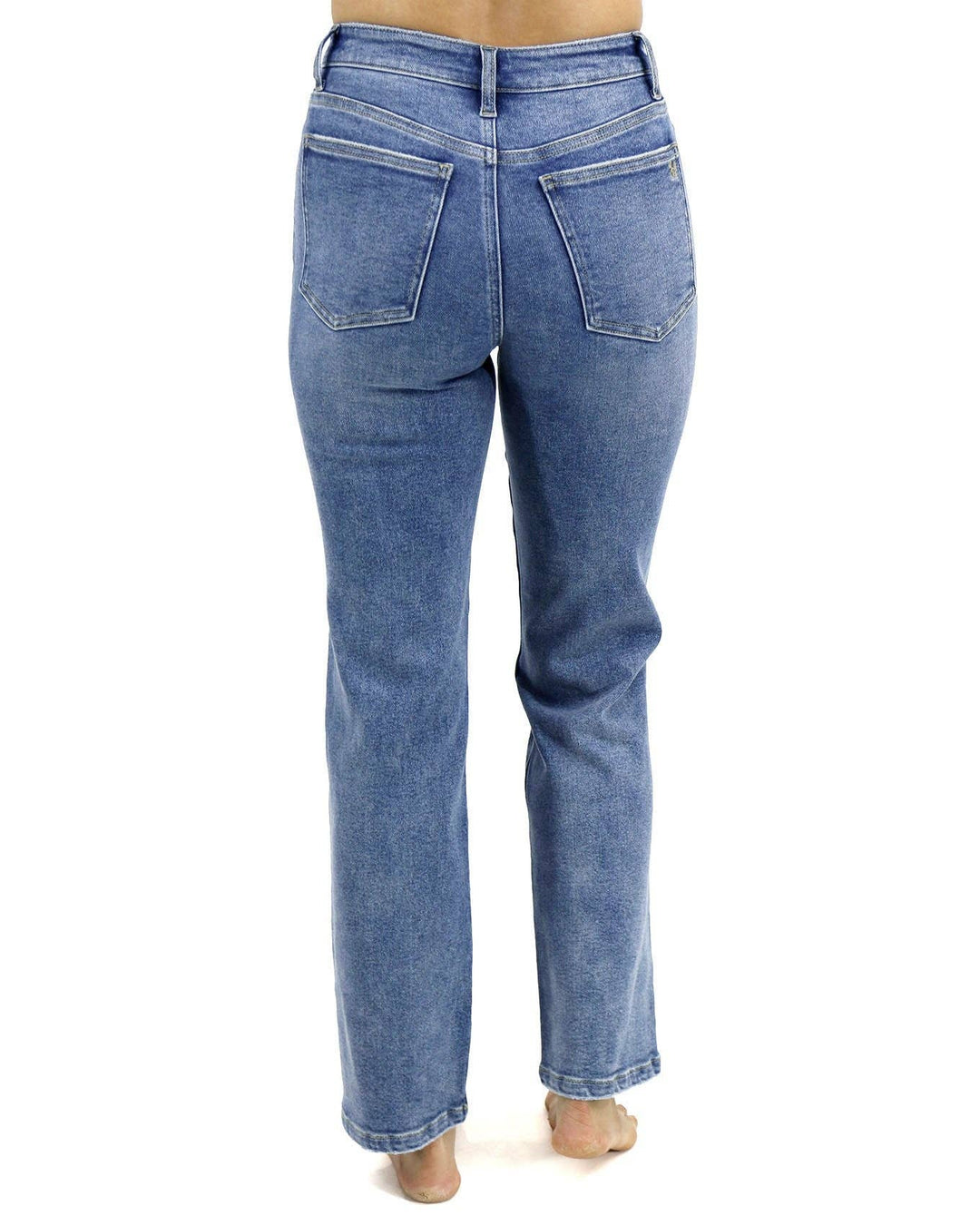 Stretch Mix 90's Jeans in Non Distressed Mid-Wash