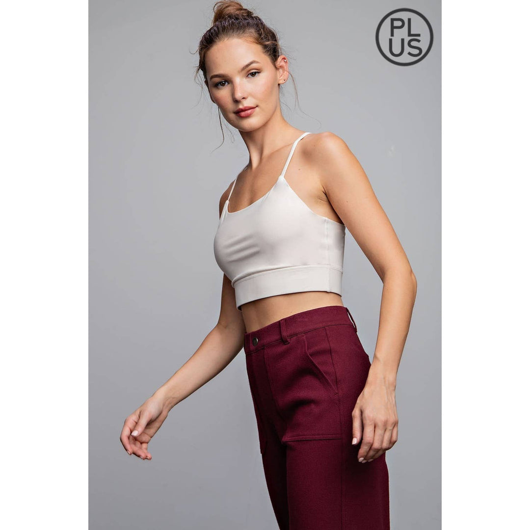 RAE MODE PLUS SIZE BUTTER SPORTS BRA WITH ADJUSTABLE STRAP - 2 COLORS