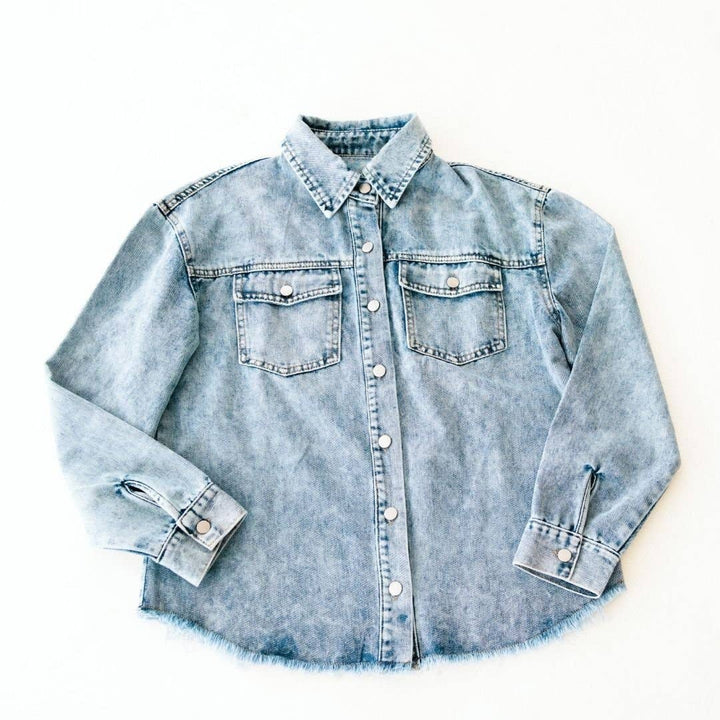 Better Together Raw Hem Denim Jacket - Womens