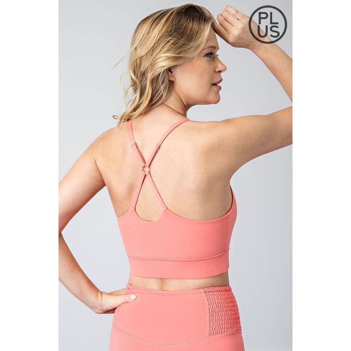 RAE MODE PLUS SIZE BUTTER SPORTS BRA WITH ADJUSTABLE STRAP - 2 COLORS