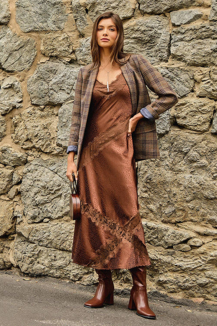 Autumn in Oxford Wool-Blend Plaid Blazer