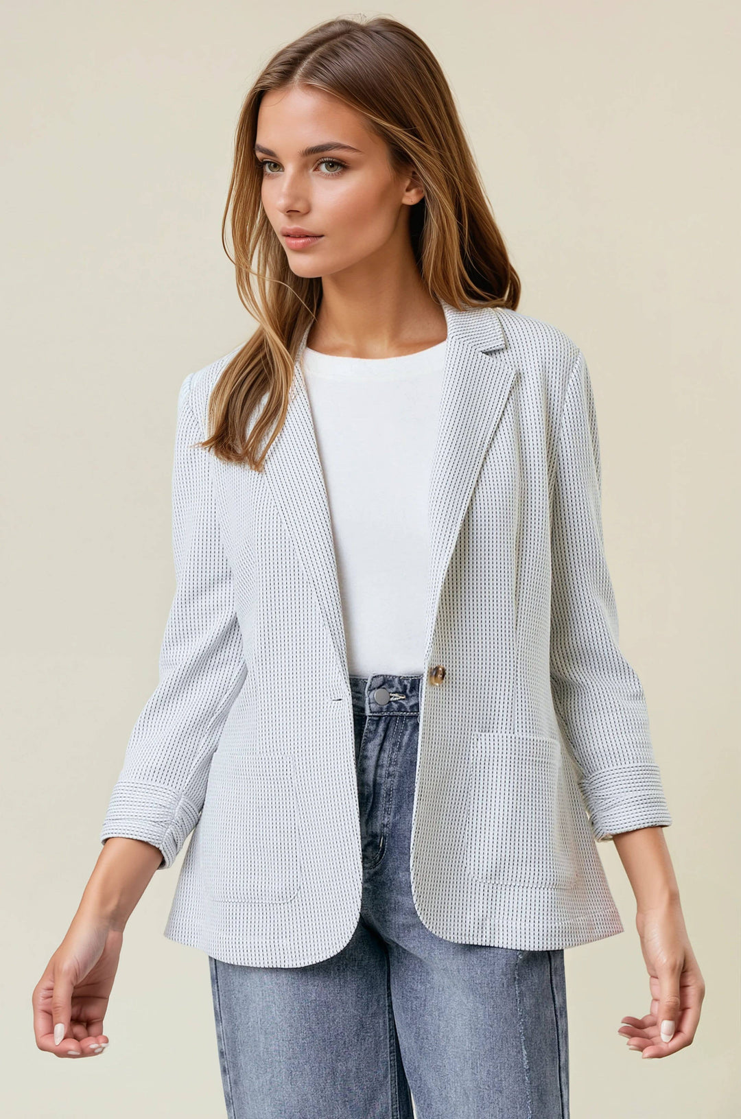 Lighten Up Textured Blazer