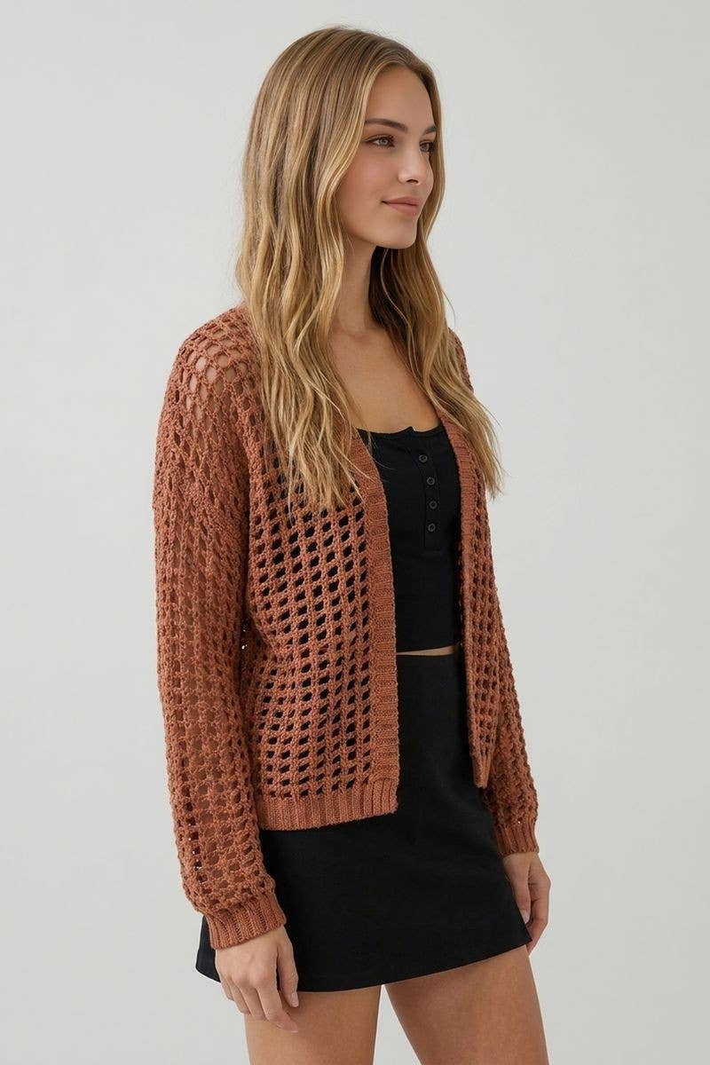 Breezy Does It Crochet Cardigan - Clay