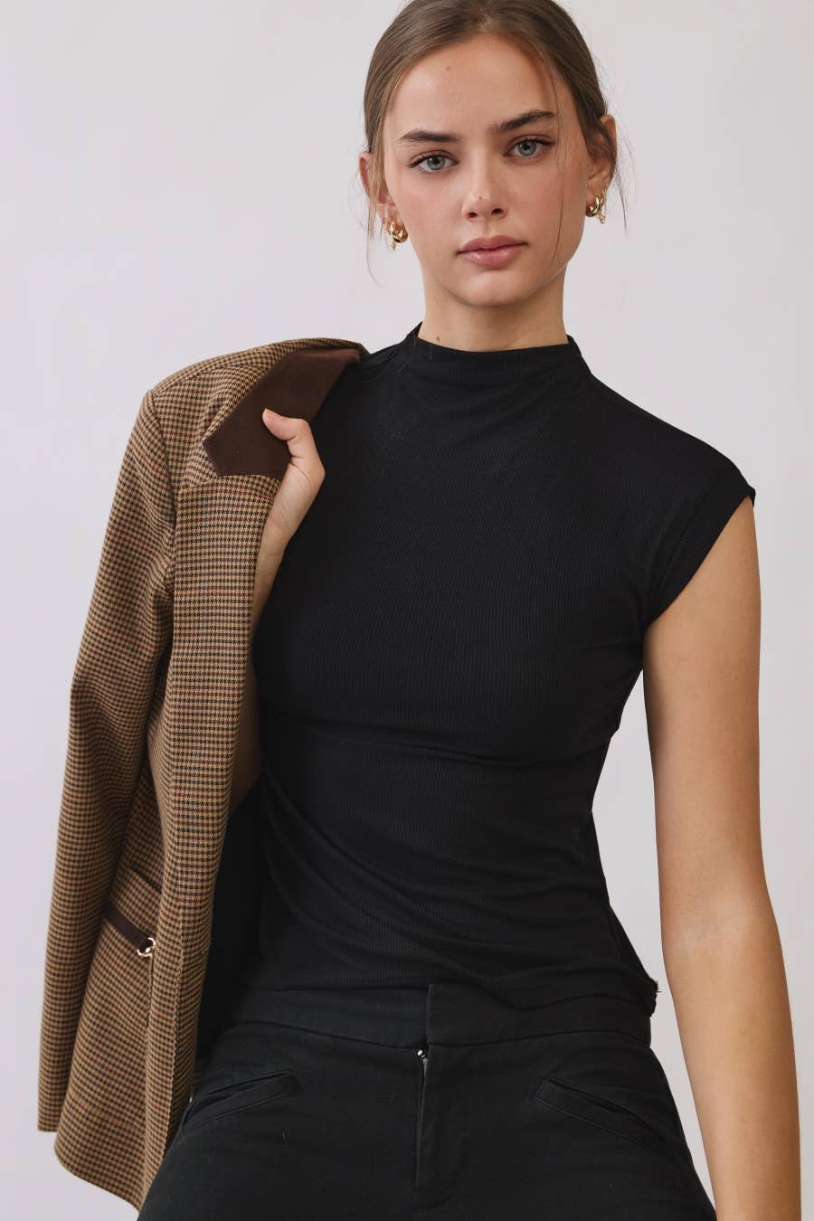 Rib Knit Mock Neck Top - 4 colors