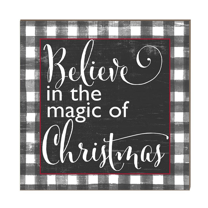 10x10 Believe in the Magic of Christmas Buffalo Print Sign Christmas Decor