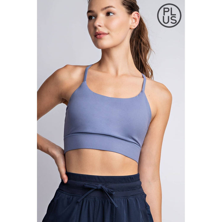 RAE MODE PLUS SIZE BUTTER SPORTS BRA WITH ADJUSTABLE STRAP - 2 COLORS