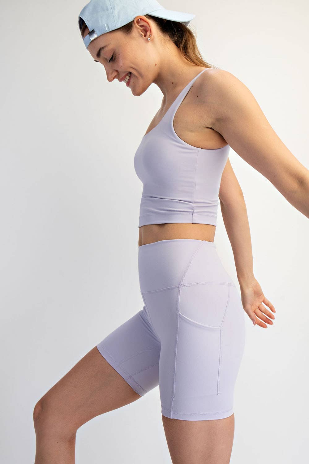 RAE MODE NYLON BUTTER SQUARE NECK CROPPED TANK - 2 colors!