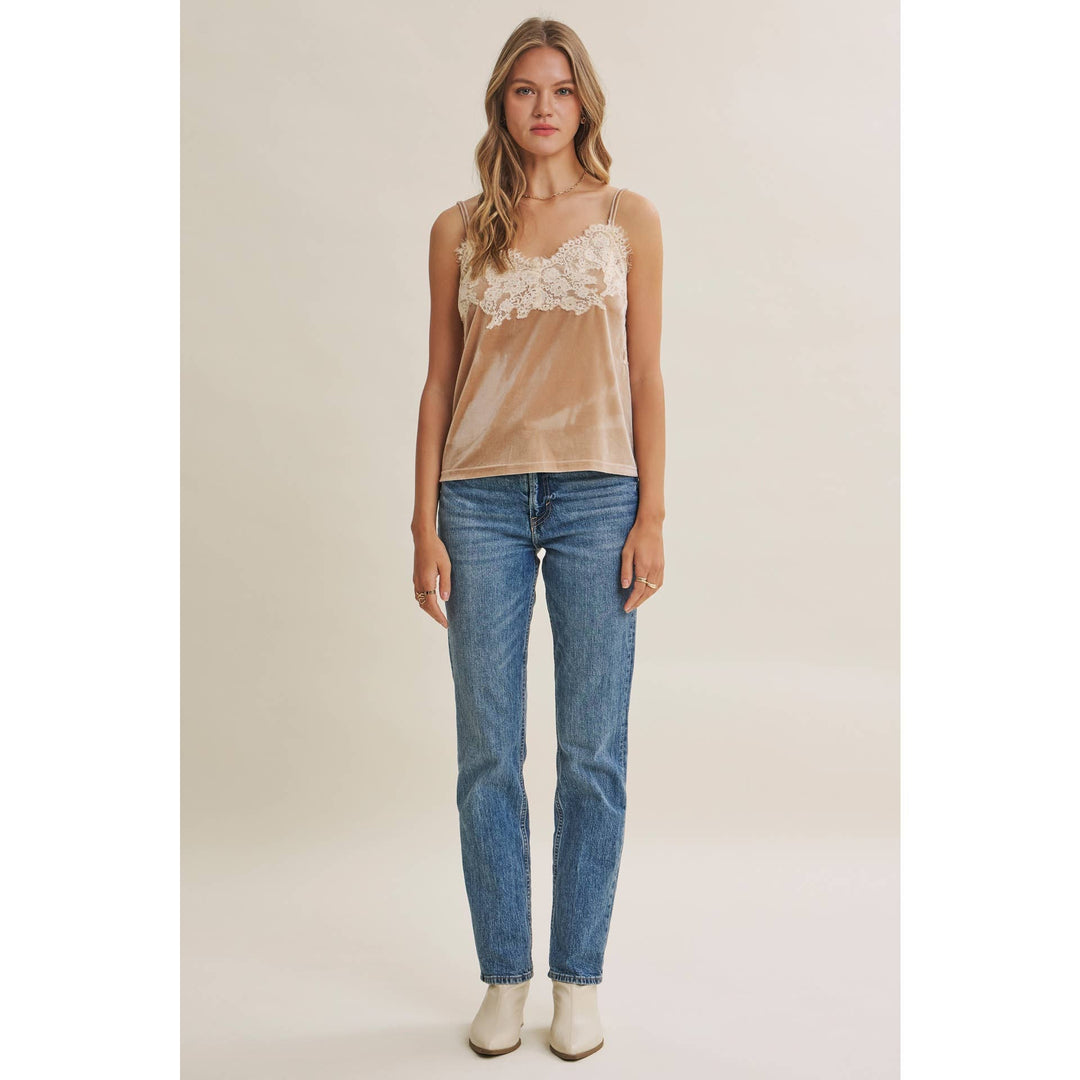 Velvet & Whispers Lace Cami - Champagne