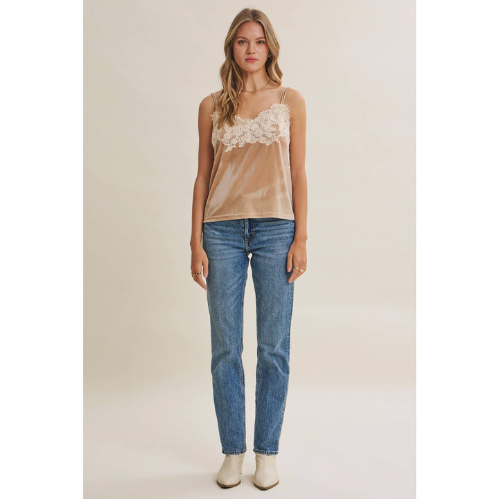 Velvet & Whispers Lace Cami - Champagne