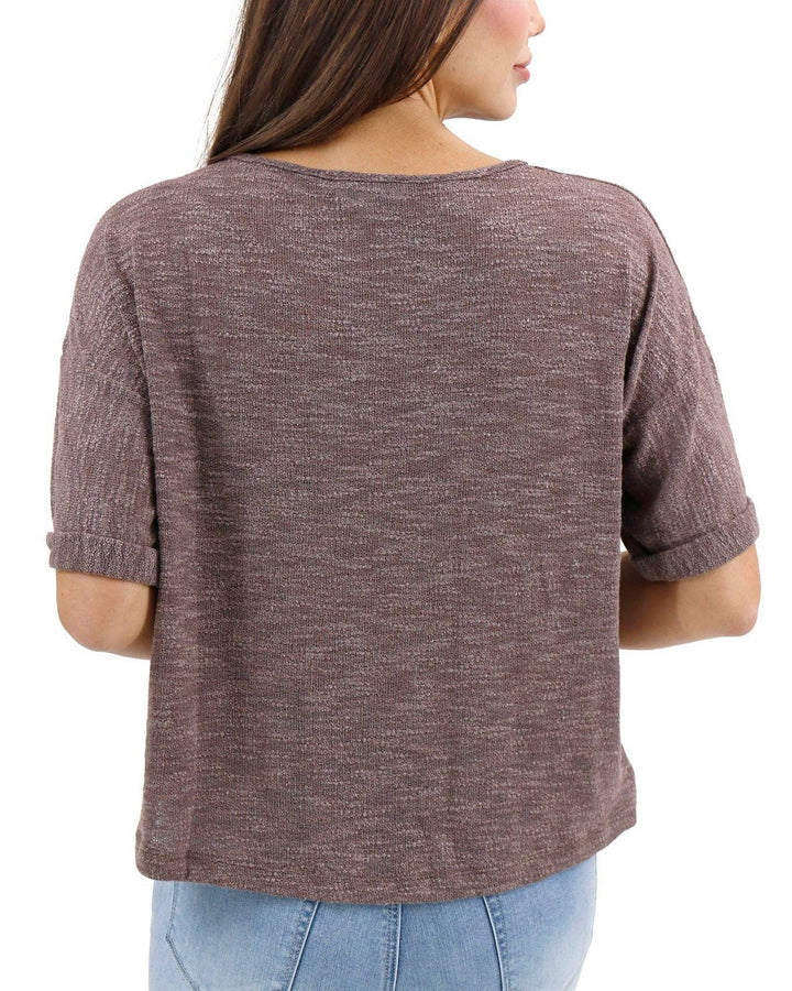 Pocket Sweater Tee In Mocha