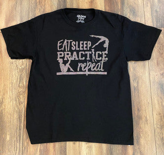 Eat, Sleep, Practice, Repeat - Black (Youth XL)