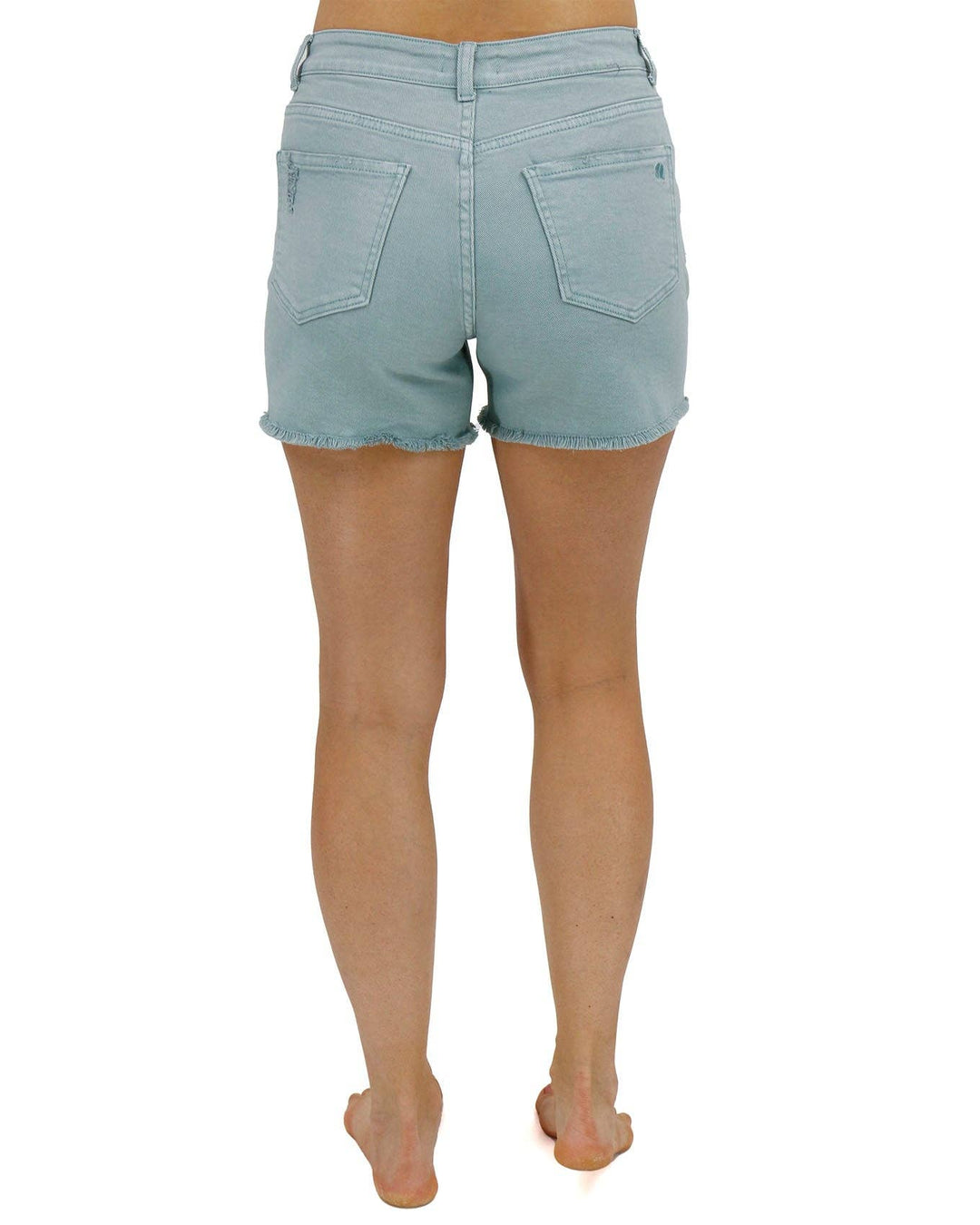 Casual Colored Denim Shorts in Aqua