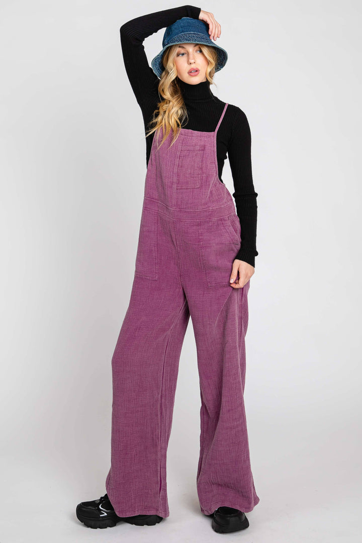 Washed Relaxed Jumper in Magenta