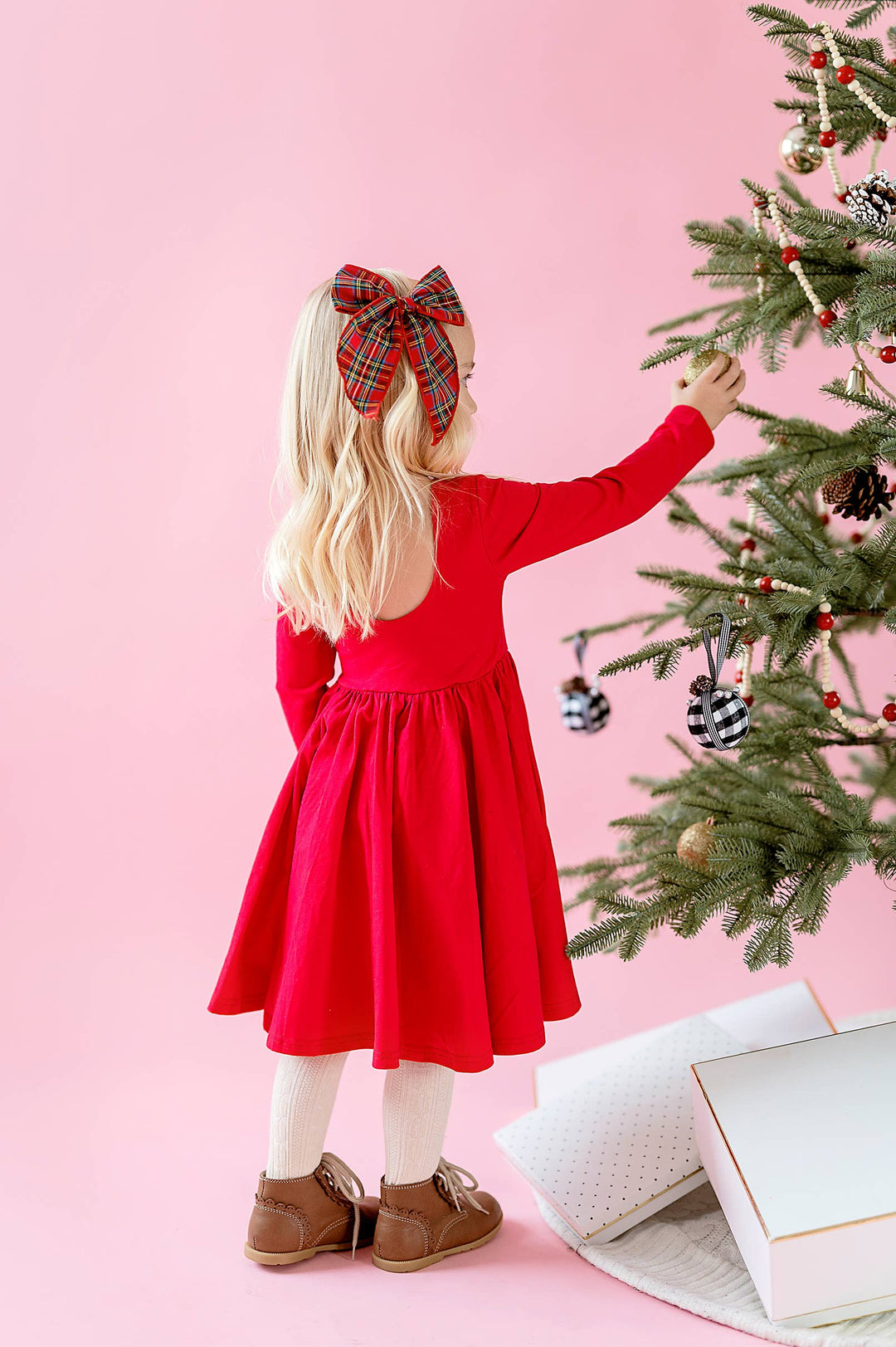 Toddler Gwendolyn Twirl Dress in Scarlet 