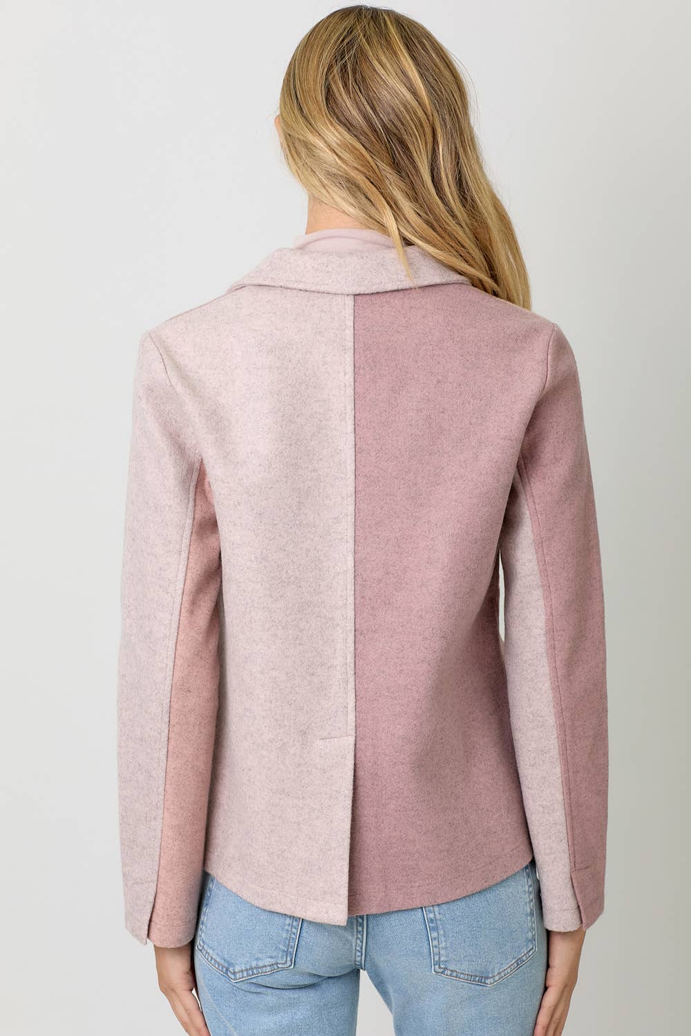 Blush Hour Colorblock Blazer - Winter Rose