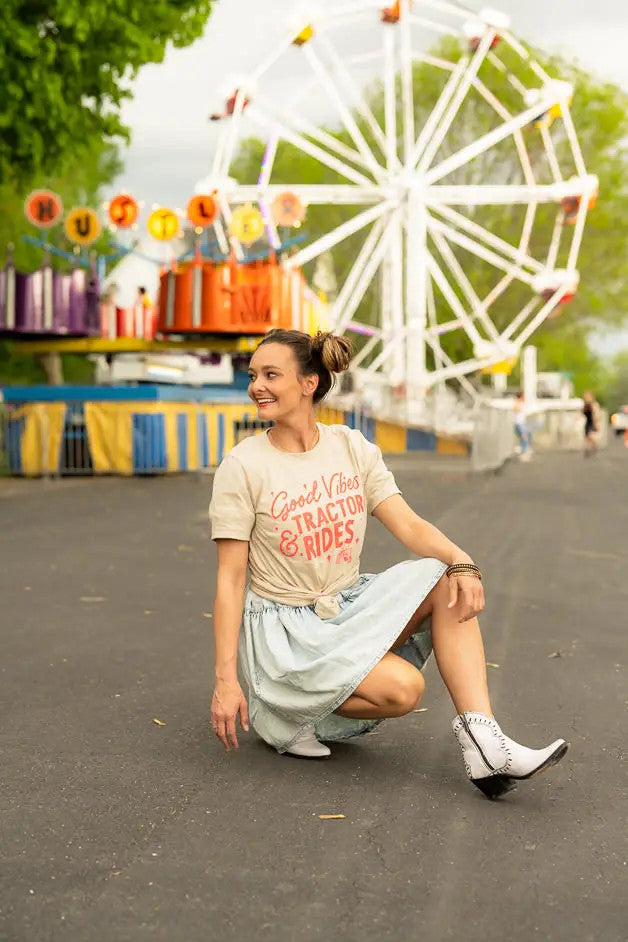 Good Vibes and Tractor Rides Graphic Tee