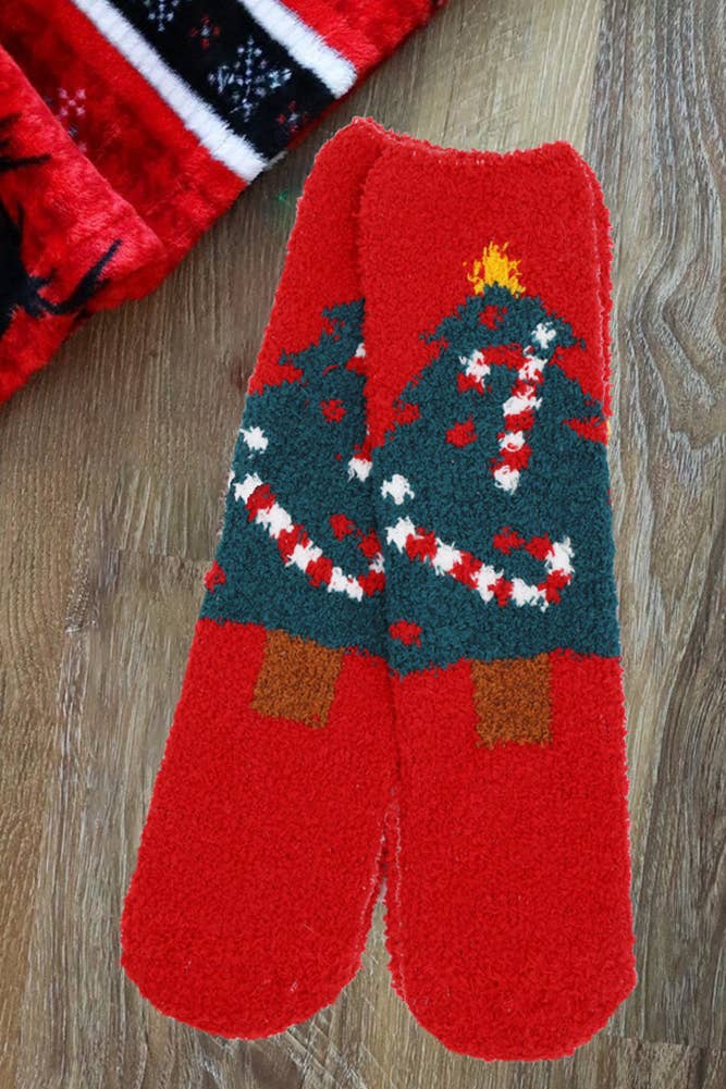 Assorted Christmas Holiday Fuzzy Socks