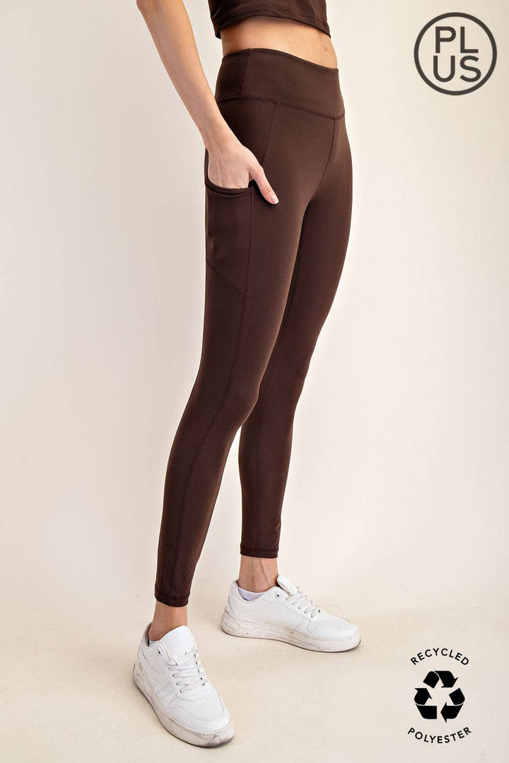 RAE MODE PLUS SIZE BUTTER BASIC LEGGING WITH POCKETS - CODE BLUE