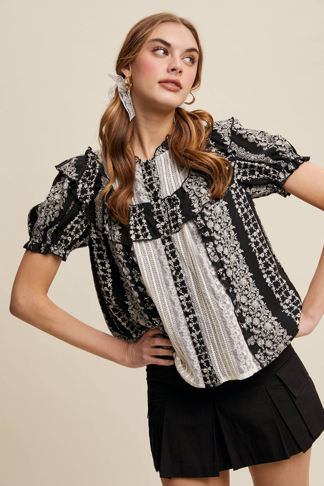 Vintage-Inspired Ruffle Blouse