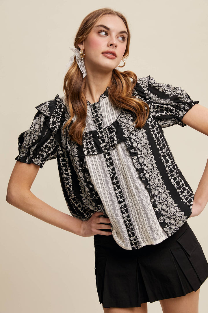 Vintage-Inspired Ruffle Blouse